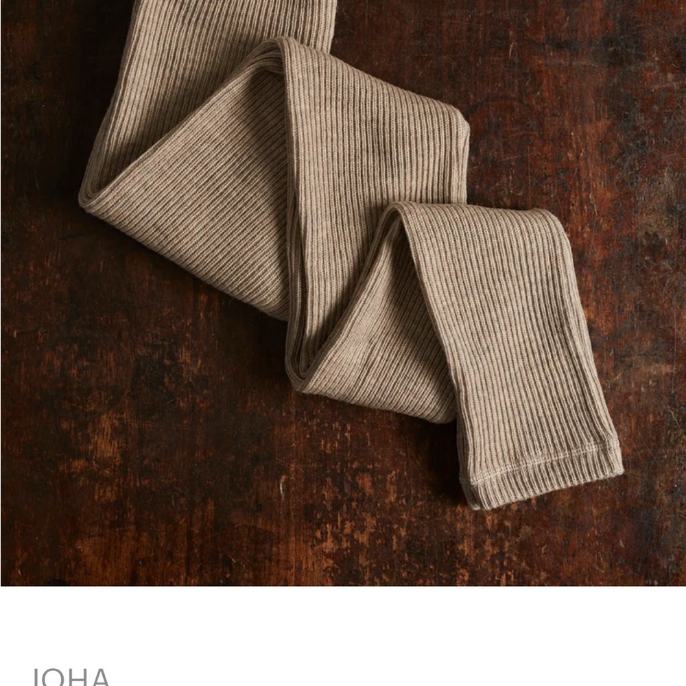Women's JOHA thick Ribbed Tan 100% wool Leggings